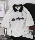 "Los Angeles" Print, Daily Casual, Suitable For Going Out, A Great Gift For Boyfriend, Back To School, Preppy, Ivy League Style